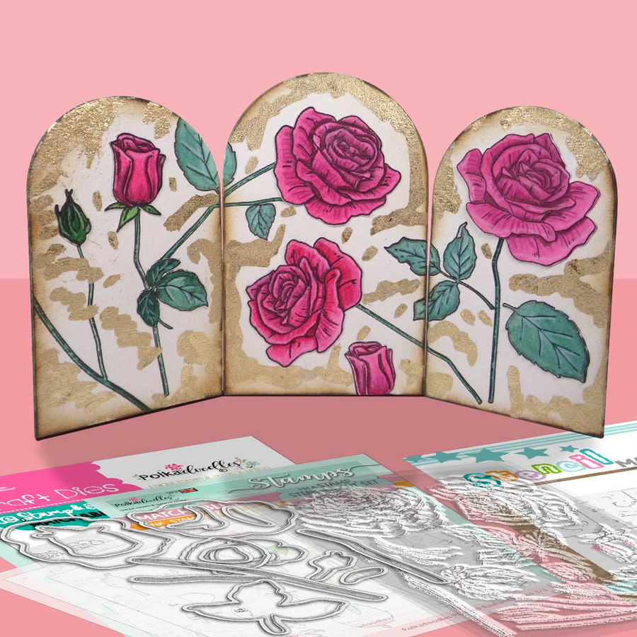 Radiant Roses Colour & Create Layering Stencils for Card making Crafts