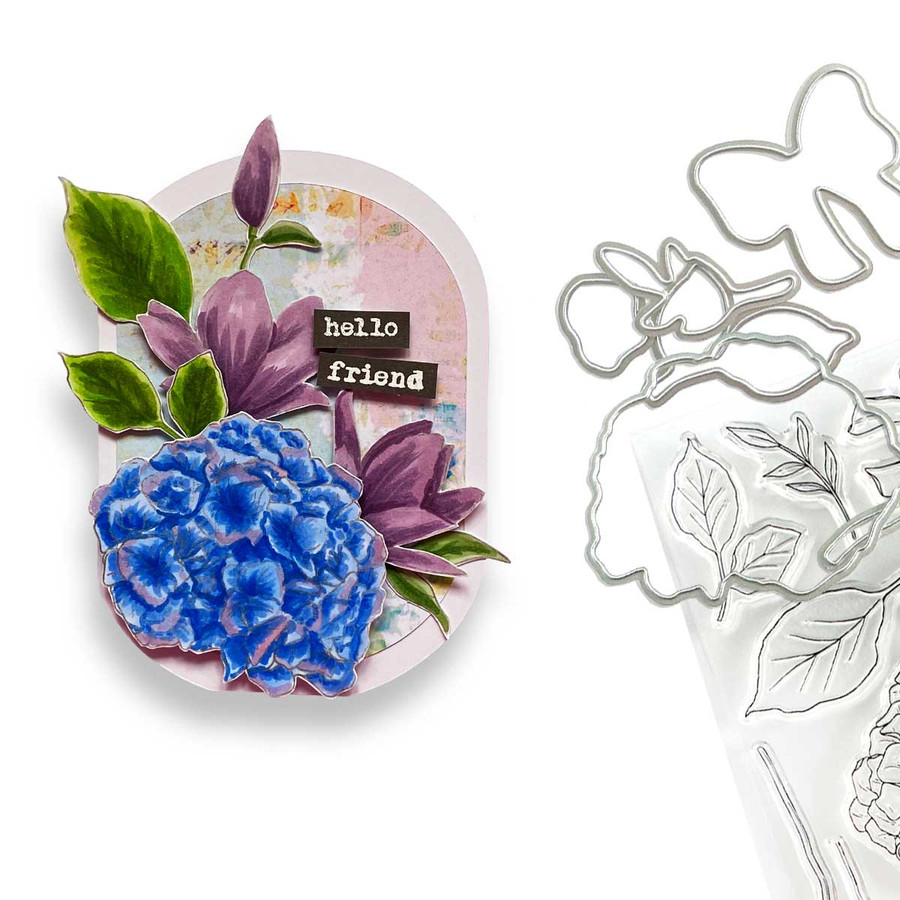 Hydrangea Ribbon Colour & Create Layering Stencils for Card making Crafts