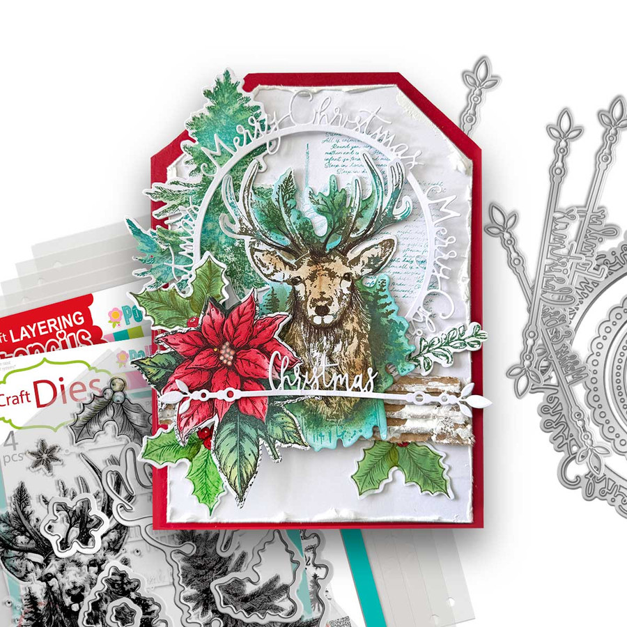 Vintage Stag clear stamps for Craft card making.