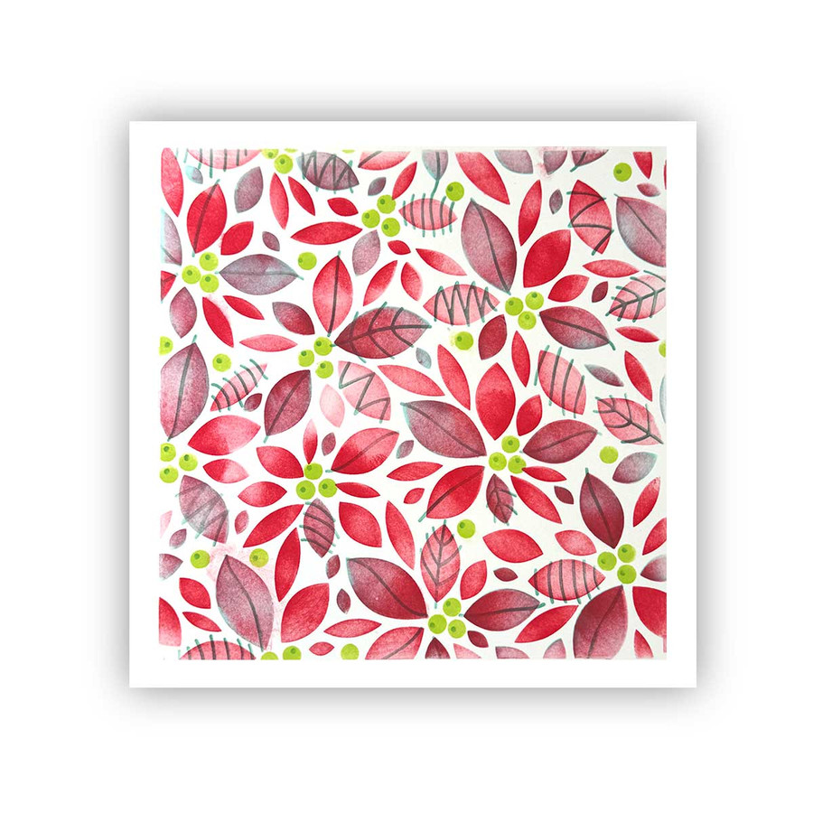 Winter Christmas Foliage - 5 layering stencils, 8 x 8" for craft card making
