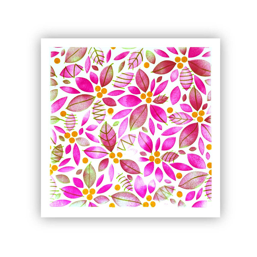 Winter Christmas Foliage - 5 layering stencils, 8 x 8" for craft card making