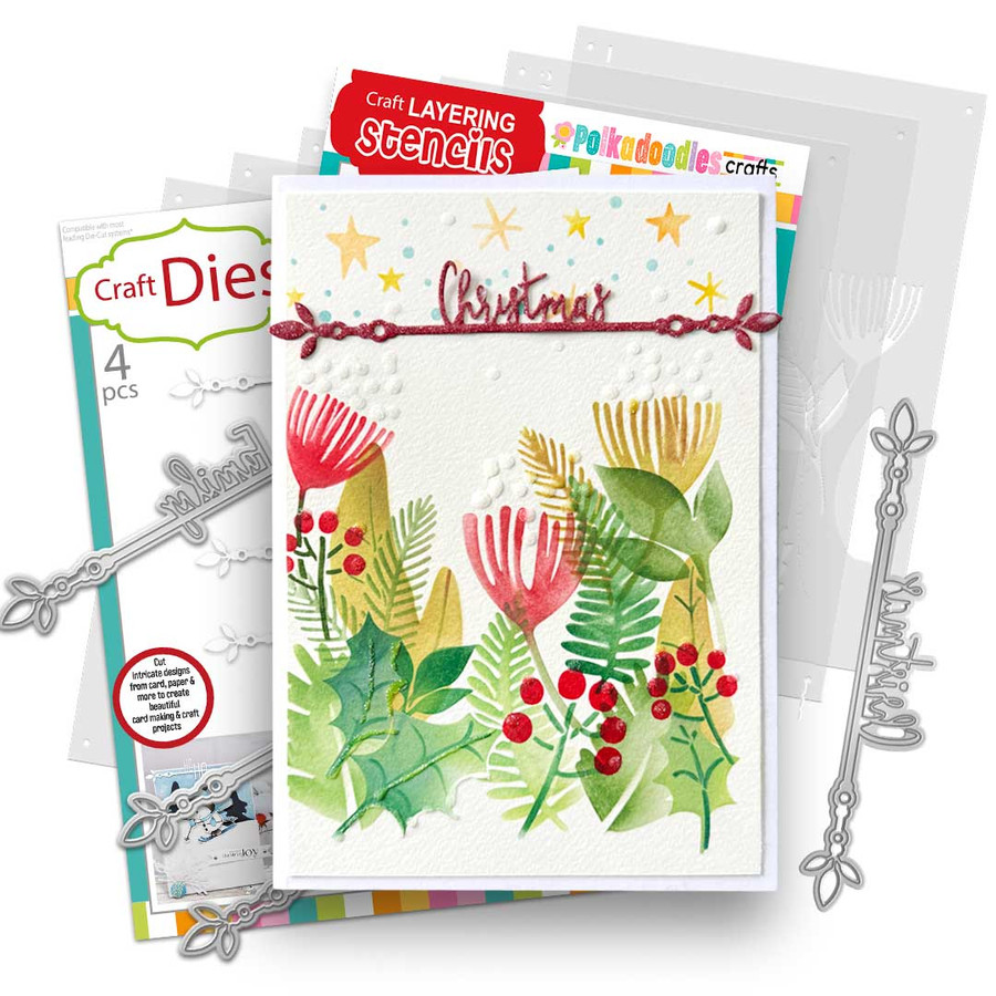 Christmas Holiday ornament greetings dies for card making craft