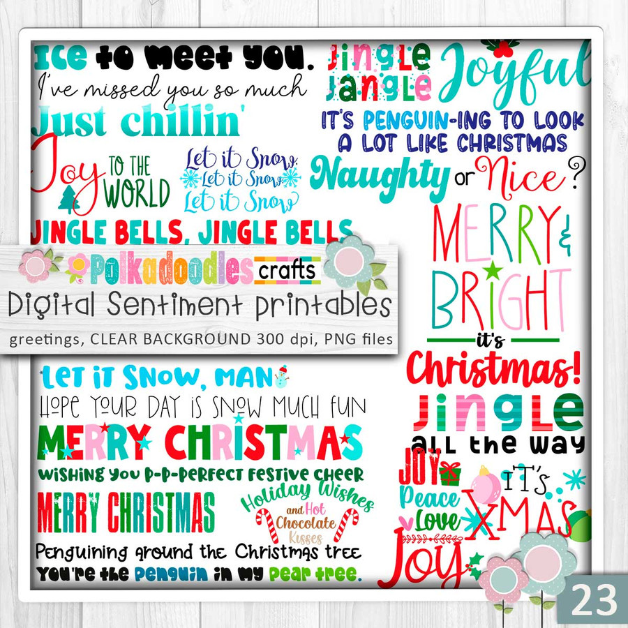 Theo Penguin Winter Snowy Days USB - printable digital stamps, card making, craft, sticker, junk journal, scrapbook