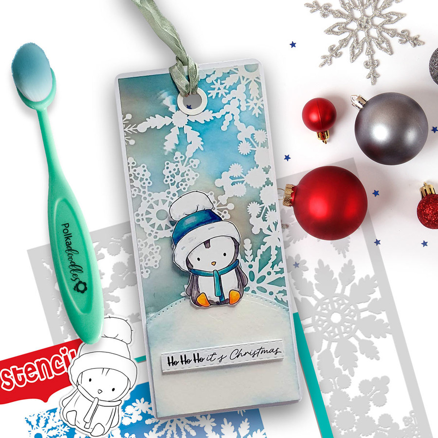 Theo Penguin Winter Snowy Days USB - printable digital stamps, card making, craft, sticker, junk journal, scrapbook