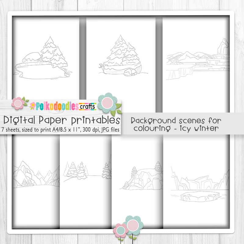Theo Penguin Winter Snow Days BIG KAHUNA download bundle - digital stamps, clipart printables, card making, craft, sticker, junk journal, scrapbooking.