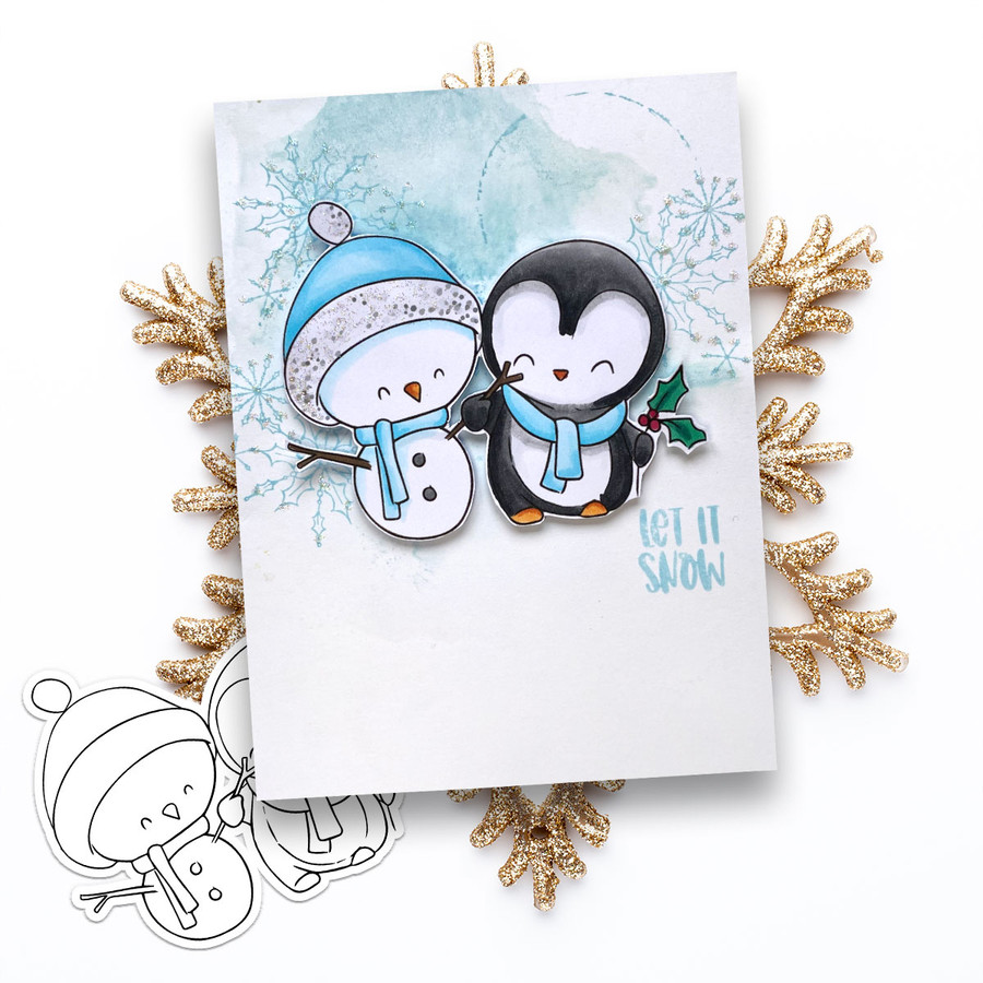 Theo Penguin Winter Snow Days BIG KAHUNA download bundle - digital stamps, clipart printables, card making, craft, sticker, junk journal, scrapbooking.