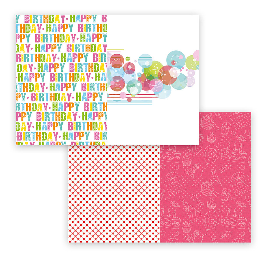 Birthday Celebration A4/8.5 x 11" paper pack for card making, craft, scrapbooking
