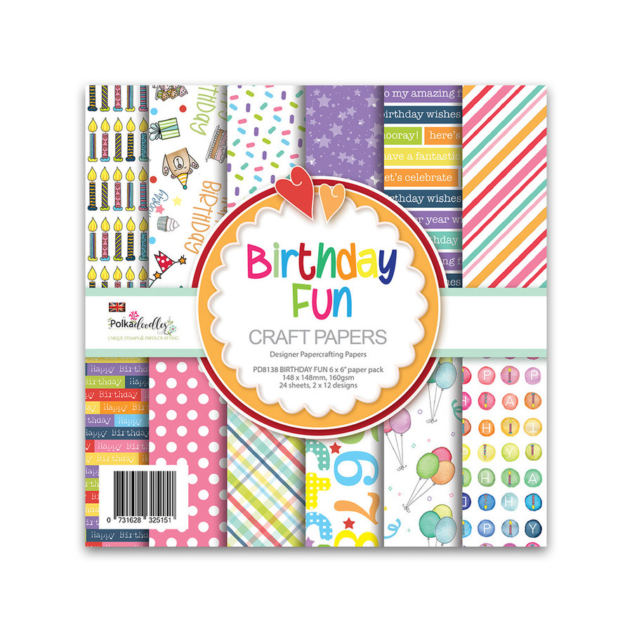 Birthday Fun 6 x 6" paper pack for scrapbooking, card making, crafting