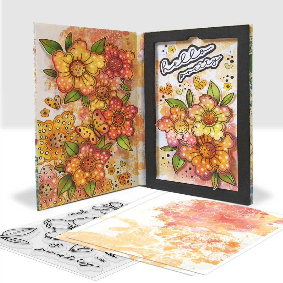 Hello Pretty Flowers stamps for card making, craft, scrapbooking