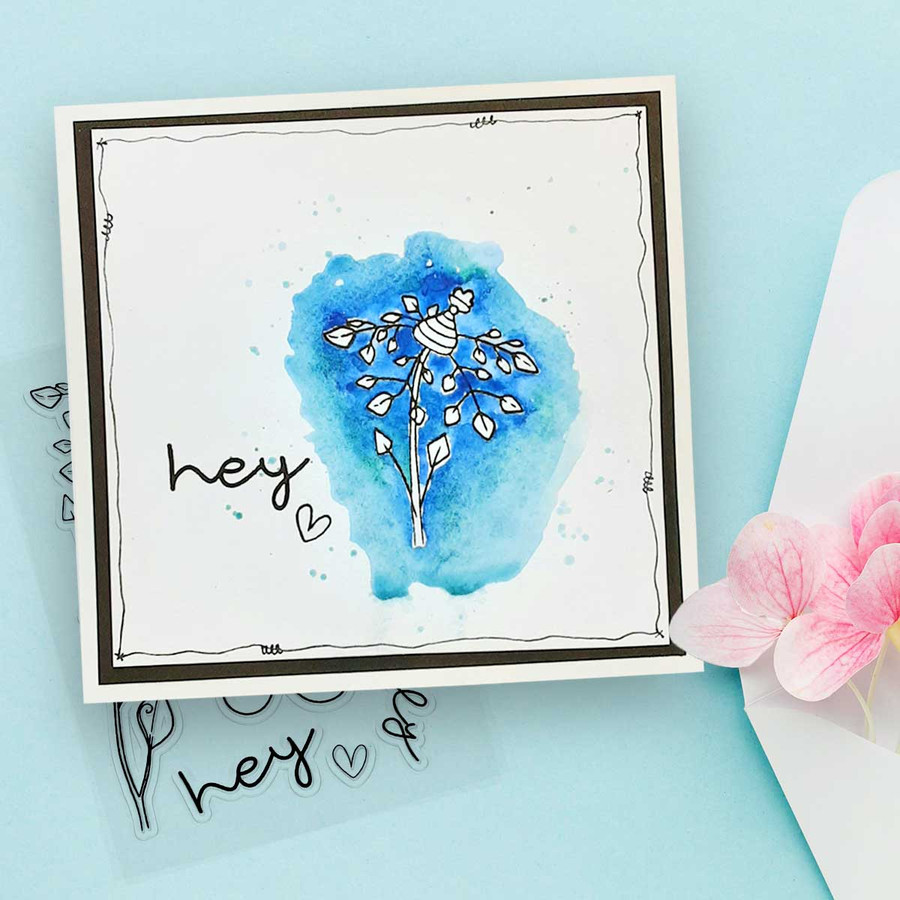 Hey Lovely flower stamps for card making, craft, scrapbooking.