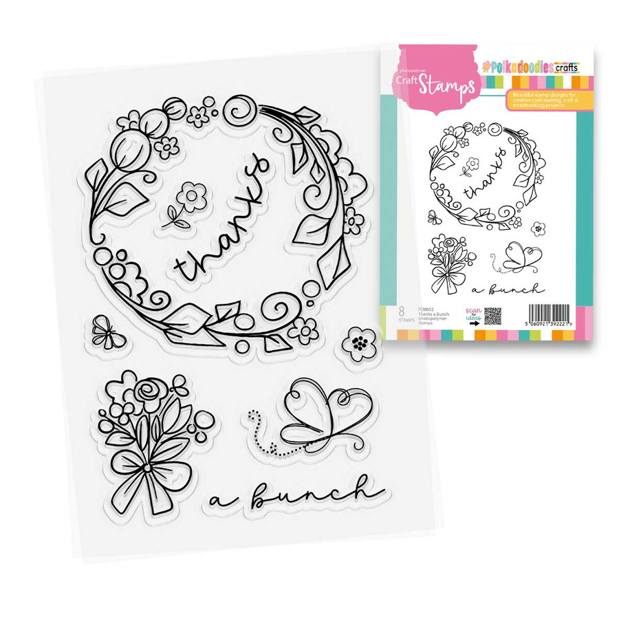 Thanks a Bunch flower stamps for card making, craft, scrapbooking