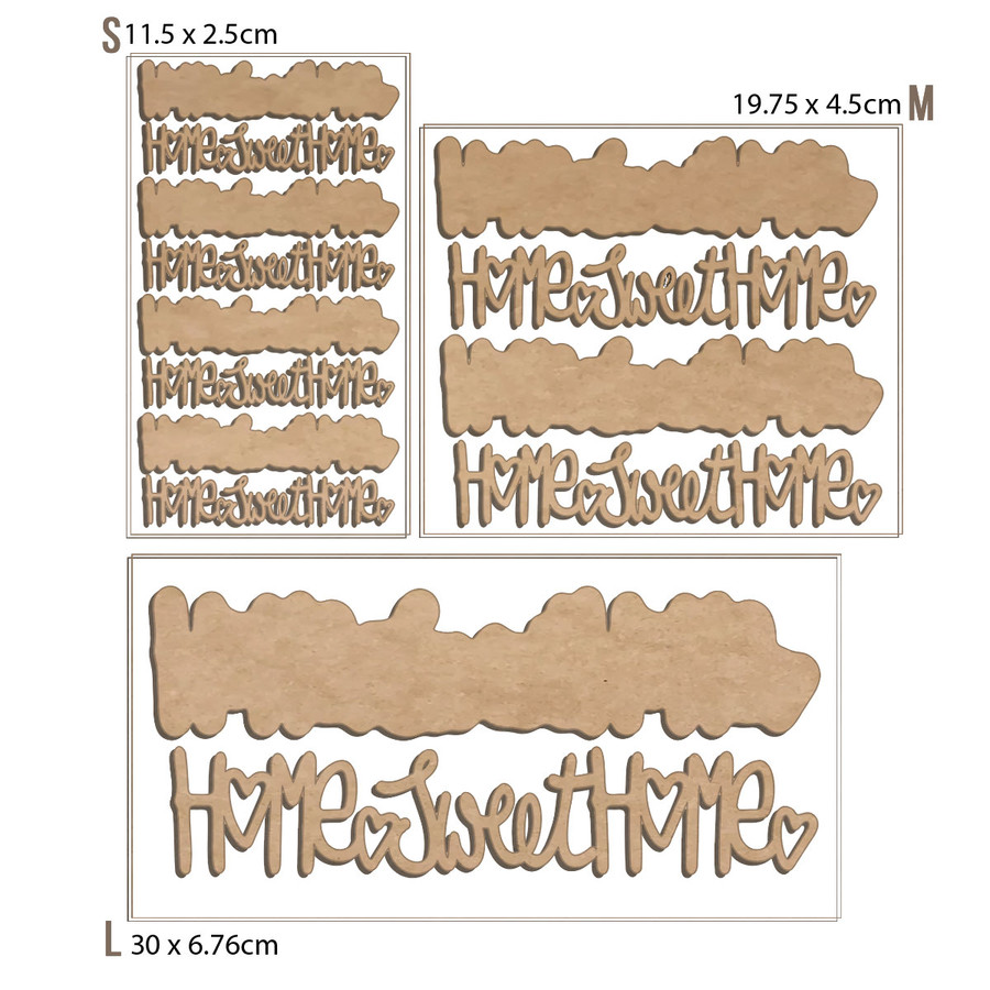 Home Sweet Home MDF Text words