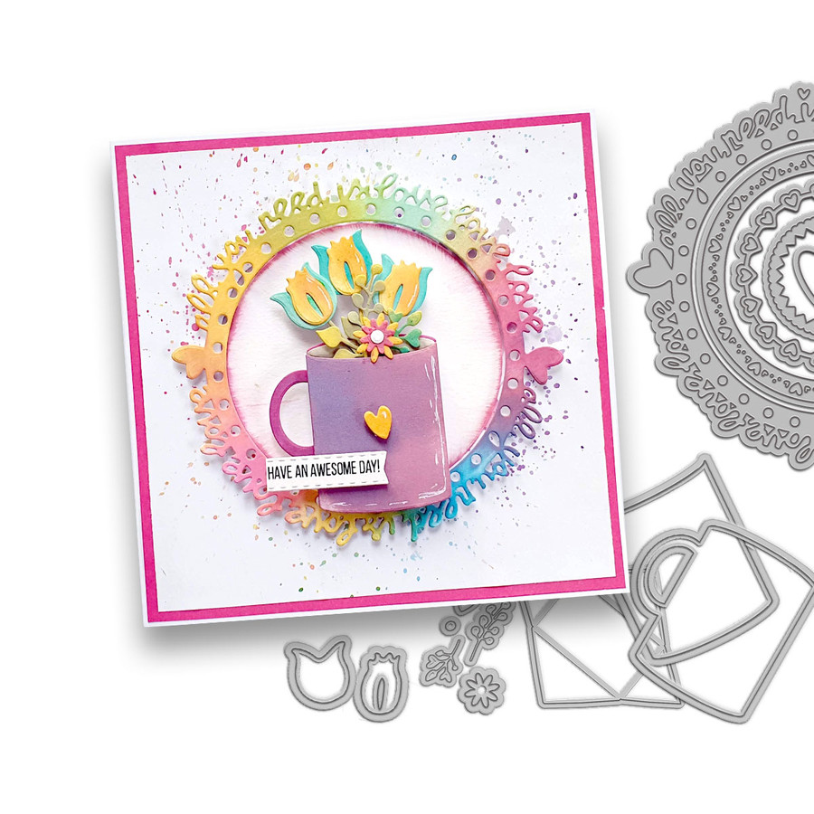 Cup of Kindness Dies for card making, craft, scrapbooking.