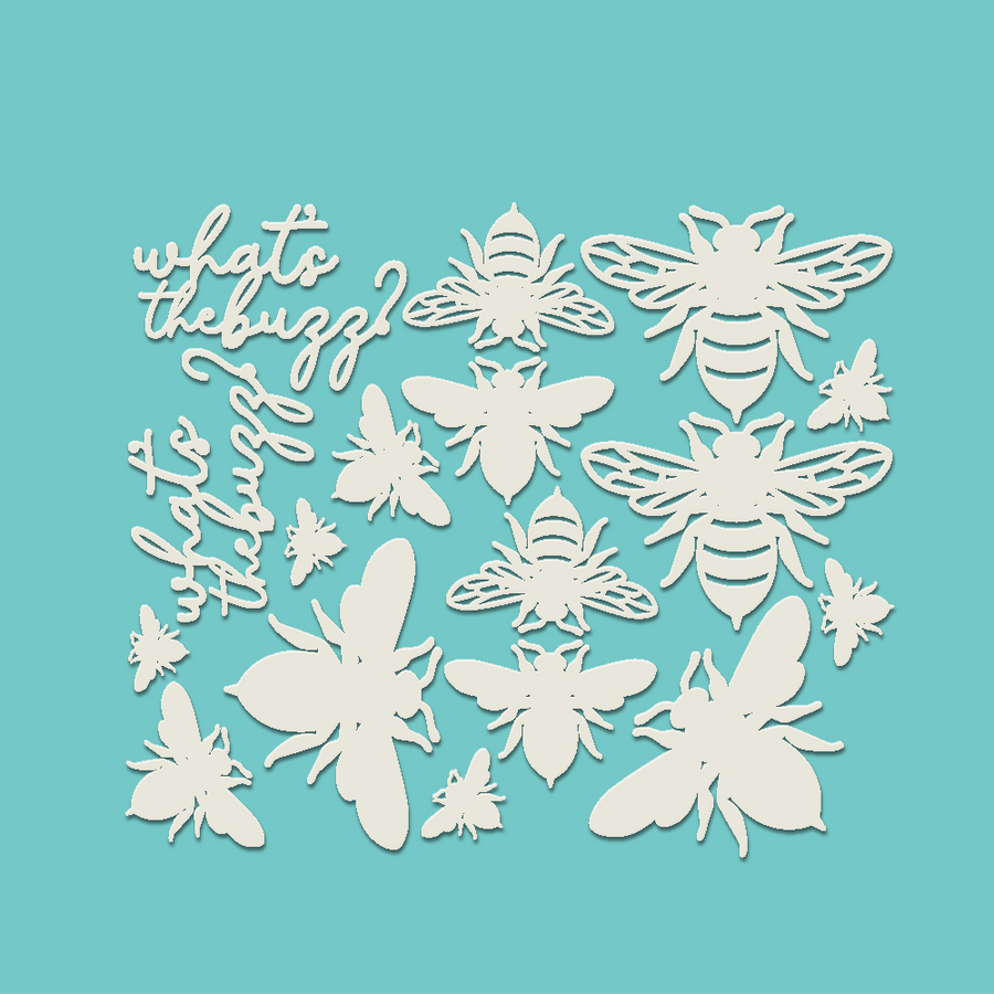 Whats the buzz bees x 17pcs Chipboard embellishment pack for card making, craft, scrapbooking.