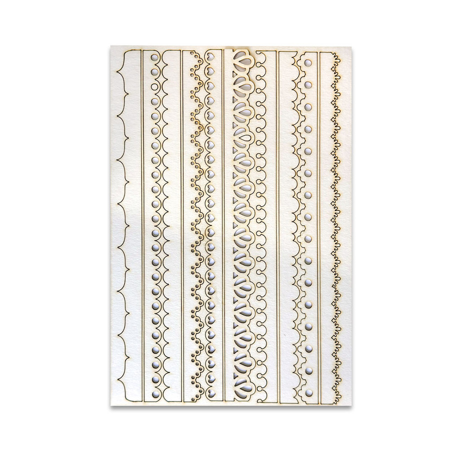Pretty Decorative Borders 12" chipboard shapes/embellishments for card making, craft, scrapbooking, mixed media