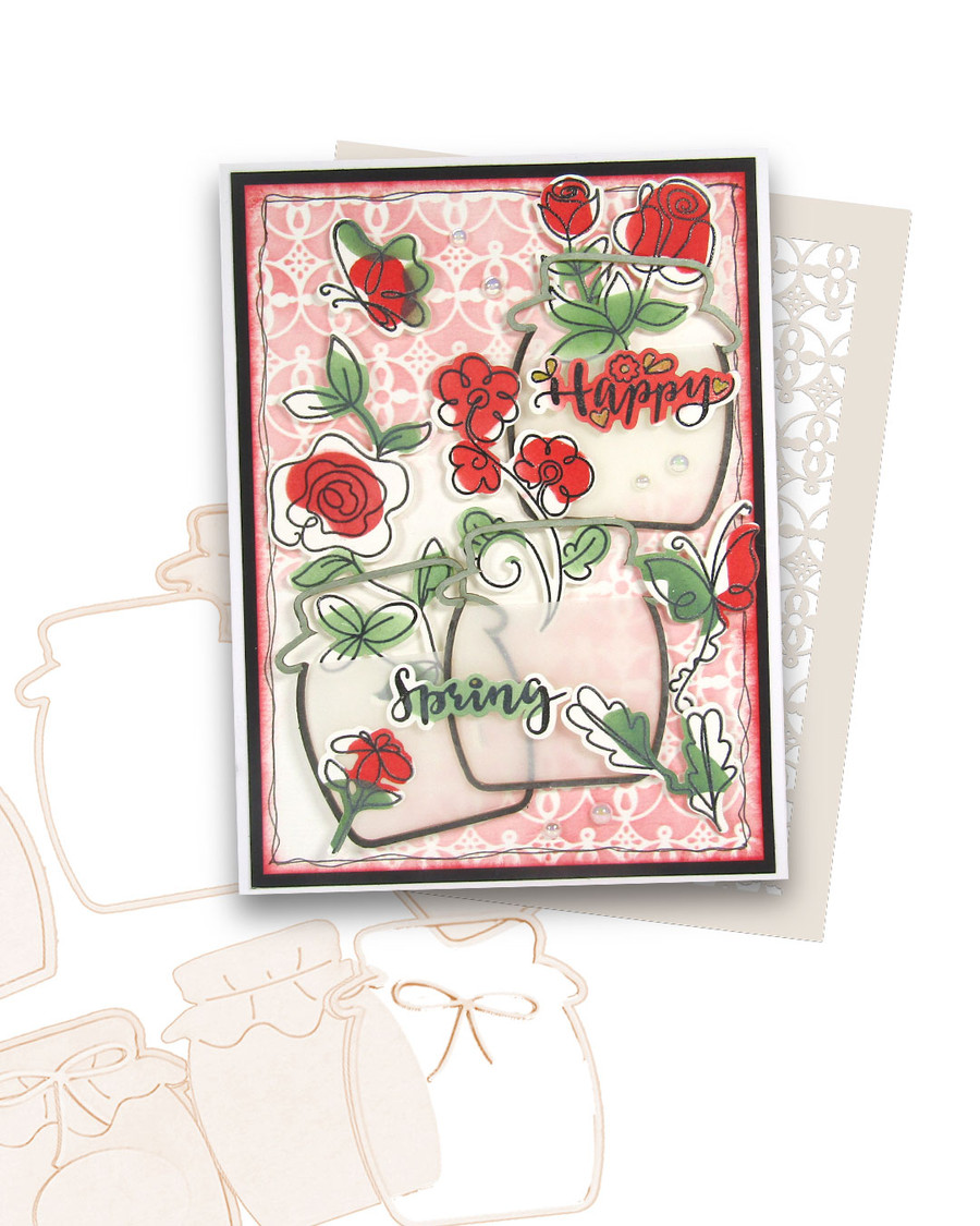 Pretty Jars & Vases (50 pcs) chipboard shapes/embellishments for card making, craft, scrapbooking, mixed media