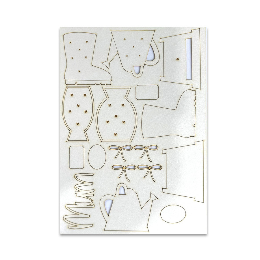 Pretty Jars & Vases (50 pcs) chipboard shapes/embellishments for card making, craft, scrapbooking, mixed media