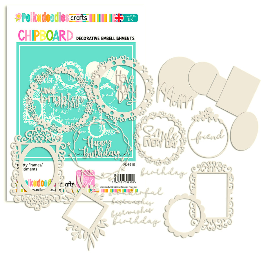 Pretty Frames, Jars, Botanicals, Borders BUNDLE Chipboard & MDF shapes/embellishments for card making, craft, scrapbooking, mixed media