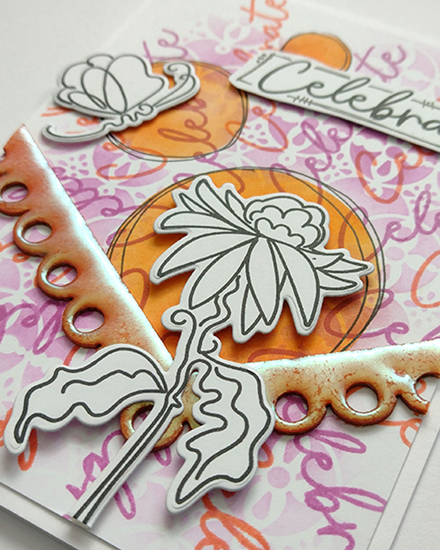 Hello Sketchy Flower A5/6 x 8" clear Photopolymer Stamps for card making, craft, scrapbooking, mixed media