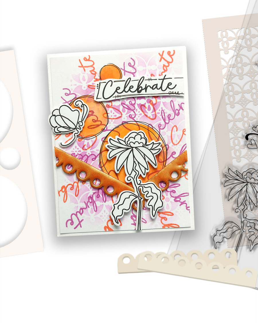 Hello Sketchy Flower A5/6 x 8" clear Photopolymer Stamps for card making, craft, scrapbooking, mixed media