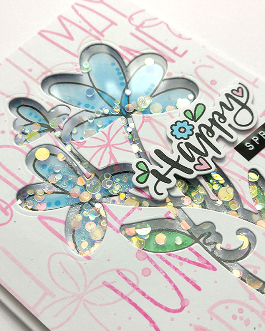 Happy Spring Sketchy Flower A5/6 x 8" clear Photopolymer Stamps & Outline Dies for card making, craft, scrapbooking, mixed media