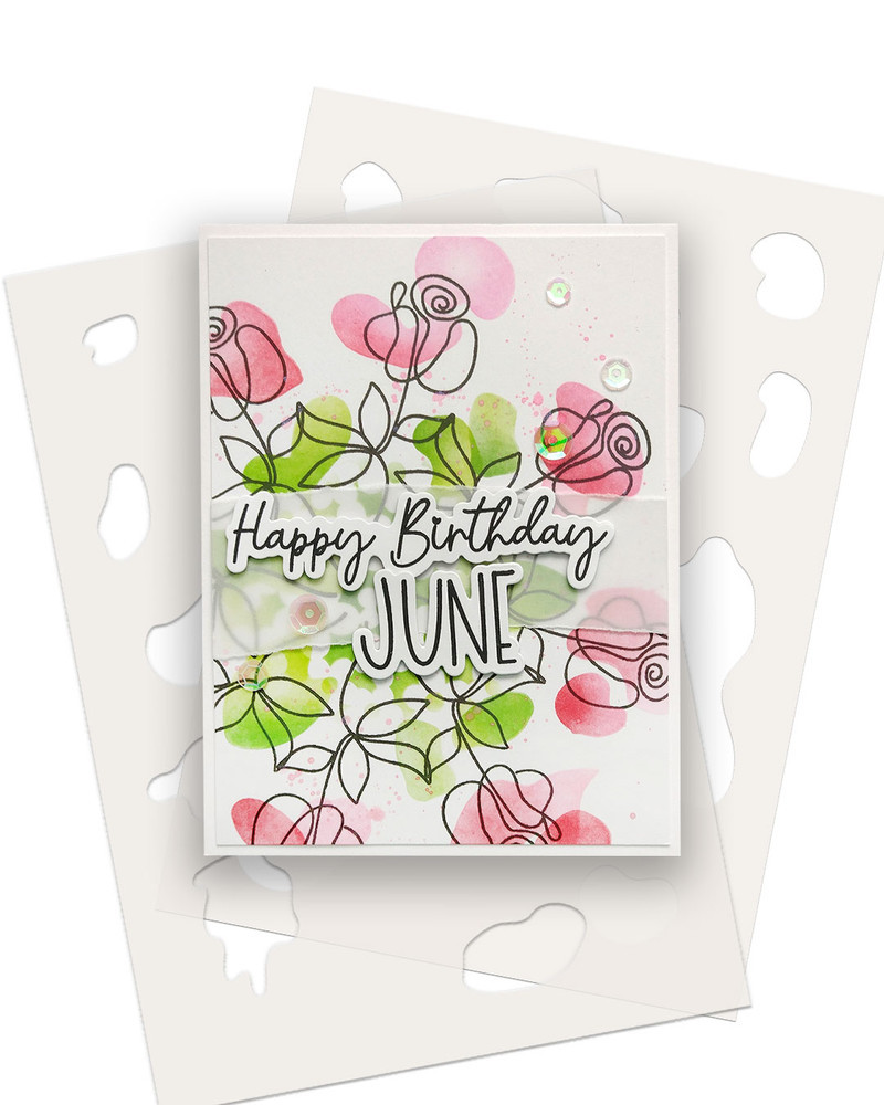 Happy Spring Sketchy Flower A5/6 x 8" clear Photopolymer Stamps & Outline Dies for card making, craft, scrapbooking, mixed media