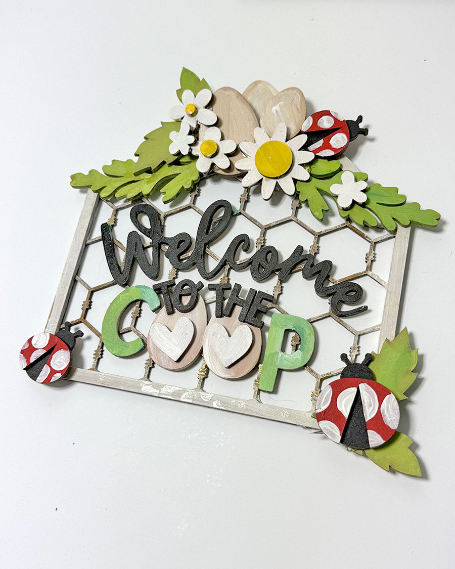 Welcome to the Coop chicken plaque/sign - MDF DIY kit, Card Making, Craft,  Scrapbooking