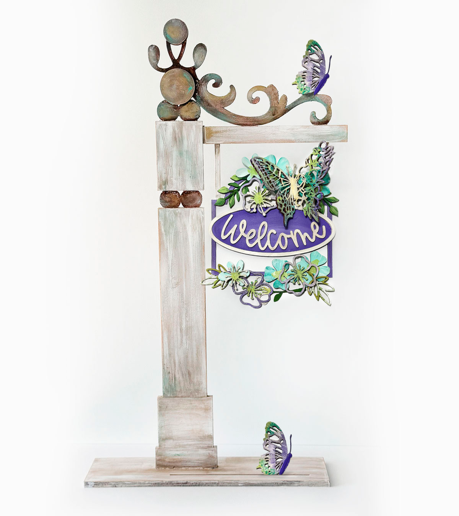 Butterfly Welcome plaque/sign - MDF DIY kit, Card Making, Craft,  Scrapbooking