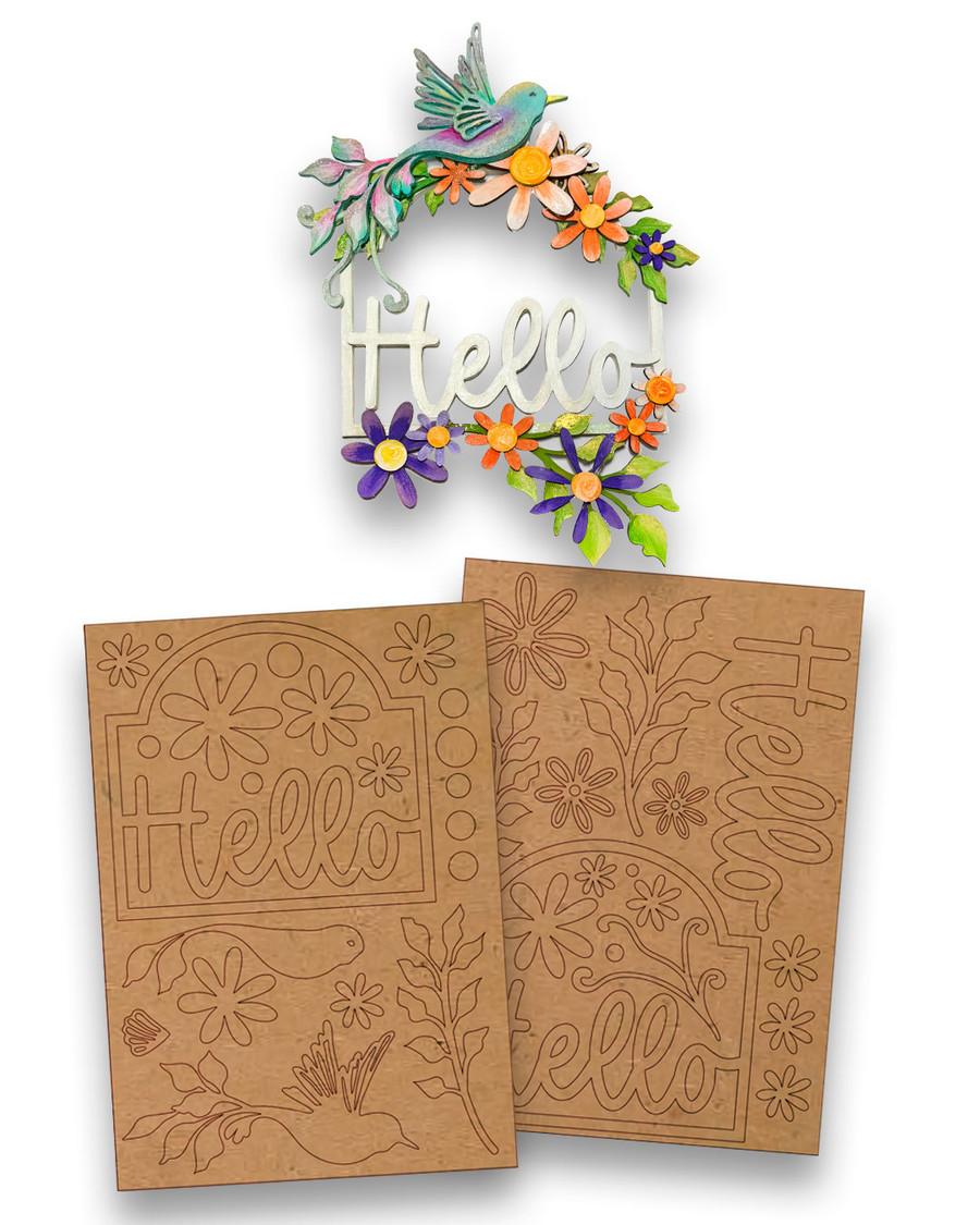 Hummingbird Welcome plaque/sign - MDF DIY kit, Card Making, Craft,  Scrapbooking.