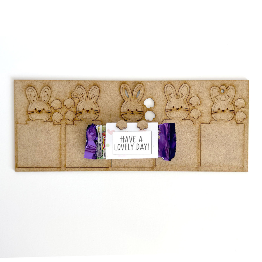 Easter Bunny Rabbit chocolate holder /embellishments MDF craft kit - wooden shapes