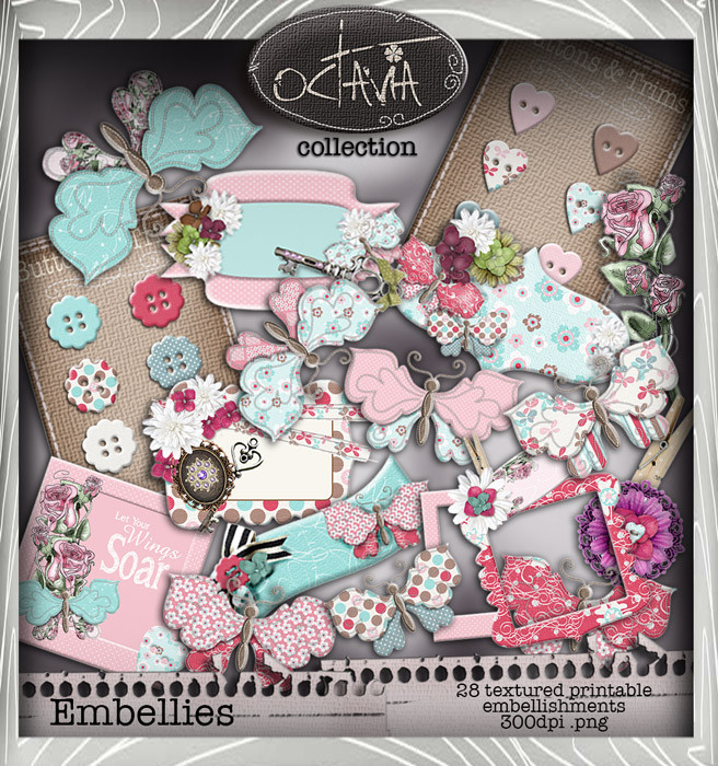 Octavia Moonfly - Embellish It Digital Craft Download Bundle