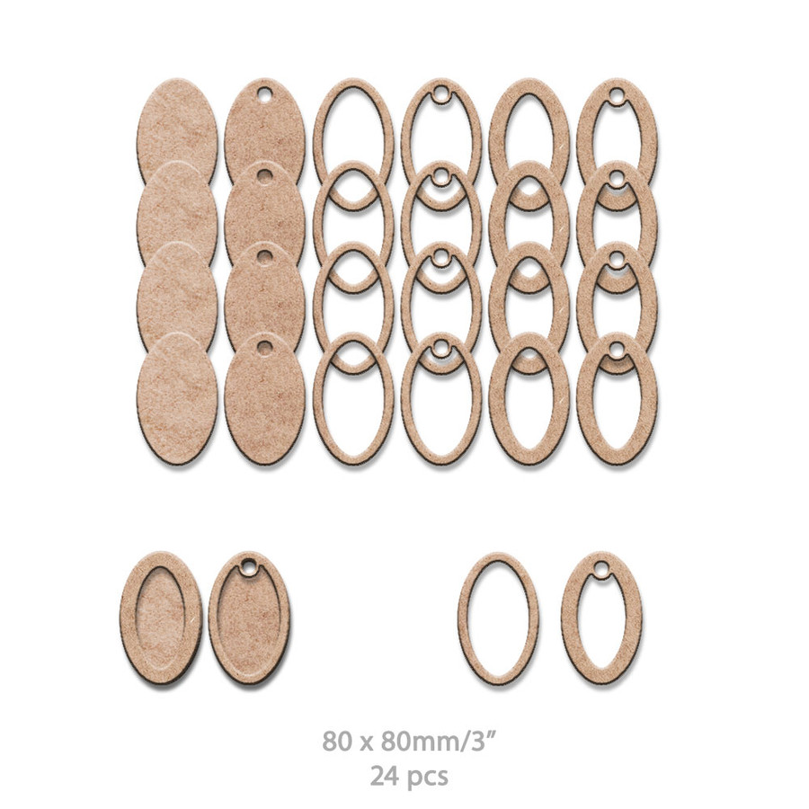 Wooden mdf basic craft shapes Ovals and frames - Ideal for altered art, crafts, card making, scrapbooking, DIY Decorations, Tags, home decor.