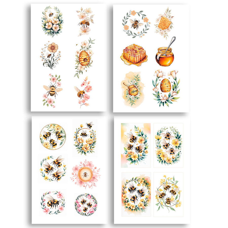 Buzzy Bees Printable Embellishment Bundle – Fussy Cuts and Clipart for Junk Journals