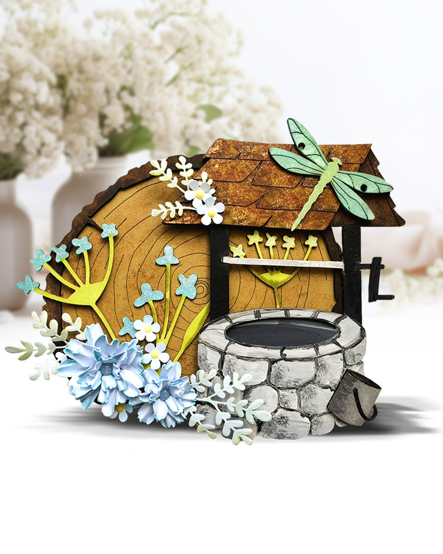 Secret Garden scene MDF wood craft set – wooden blanks shapes craft kit to decorate