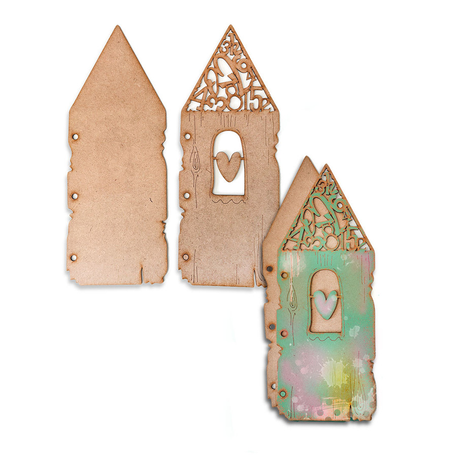 3 Bird Garden Journal covers -  MDF wood craft set – wooden blanks shapes craft kit to decorate