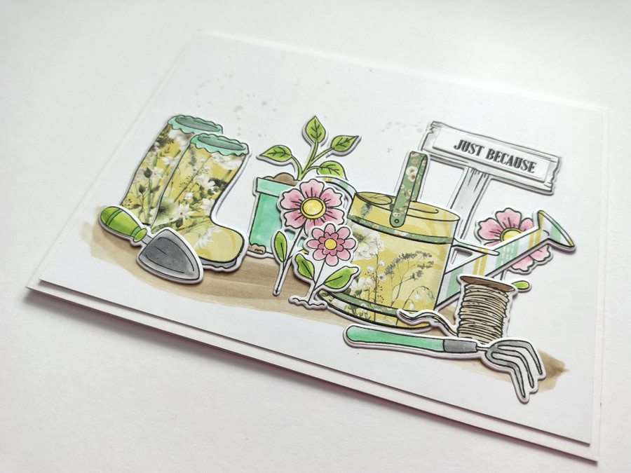 All the Dirt gardening Stamp Outline Dies for card making, craft, scrapbooking, mixed media.