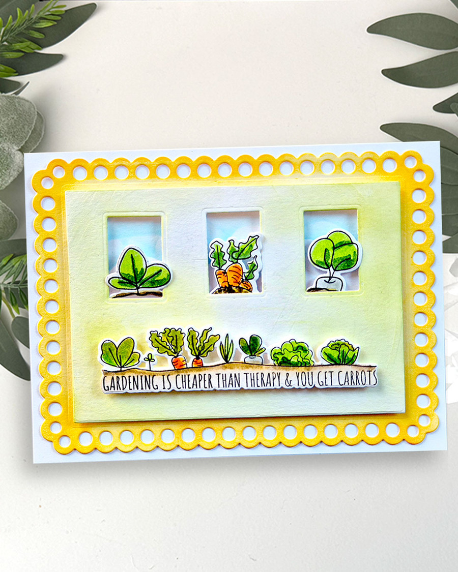 Garden Therapy Clear Stamps and Outline Dies VALUE BUNDLE - for card making, craft, scrapbooking, mixed media.