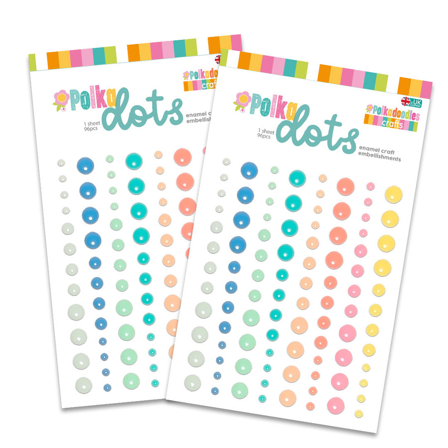 Polka Dots 3D enamel dots embellishments for card making, craft supplies, scrapbooking, mixed media.