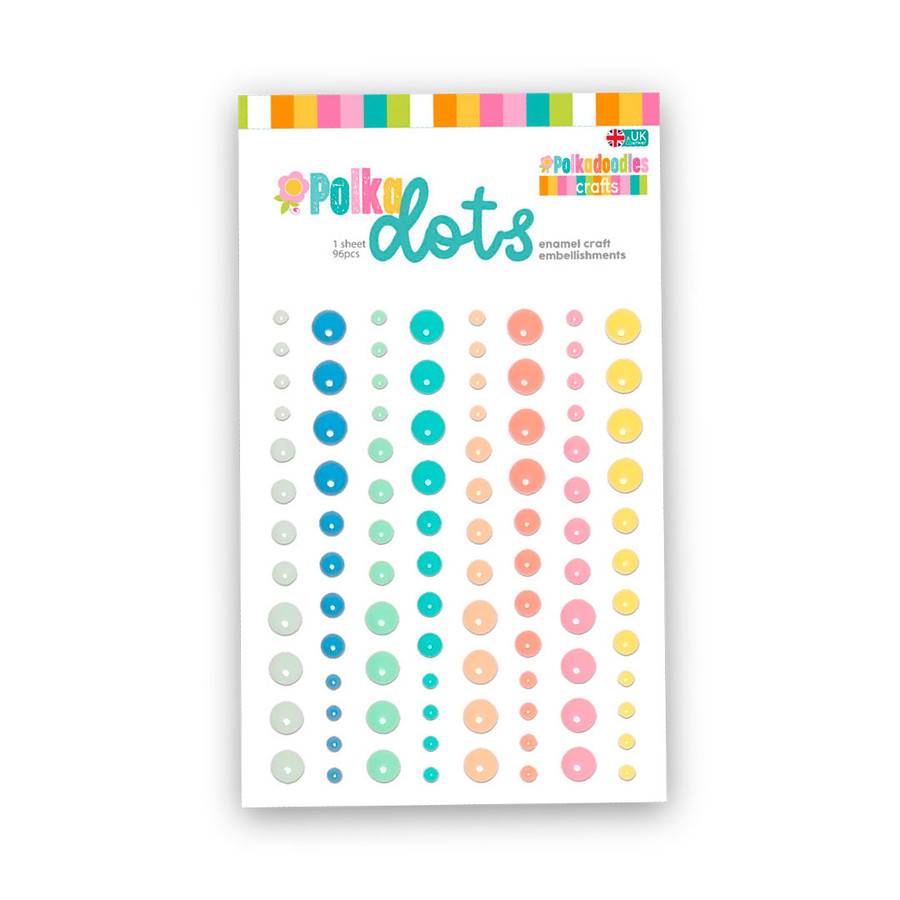 Polka Dots 3D enamel dots embellishments for card making, craft supplies, scrapbooking, mixed media.