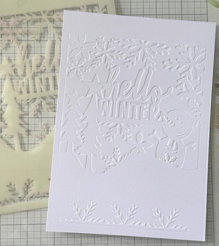 Christmas and Winter Emboss-ink stencil bundle for card making, crafts, scrapbooking