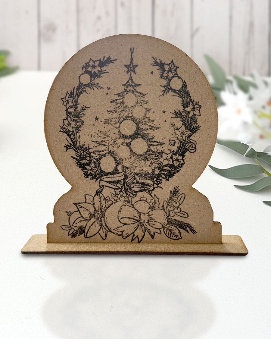 3D Snowglobe (Yuletide Christmas) MDF wood blanks, plaques and decorations for card making, crafts, scrapbooking