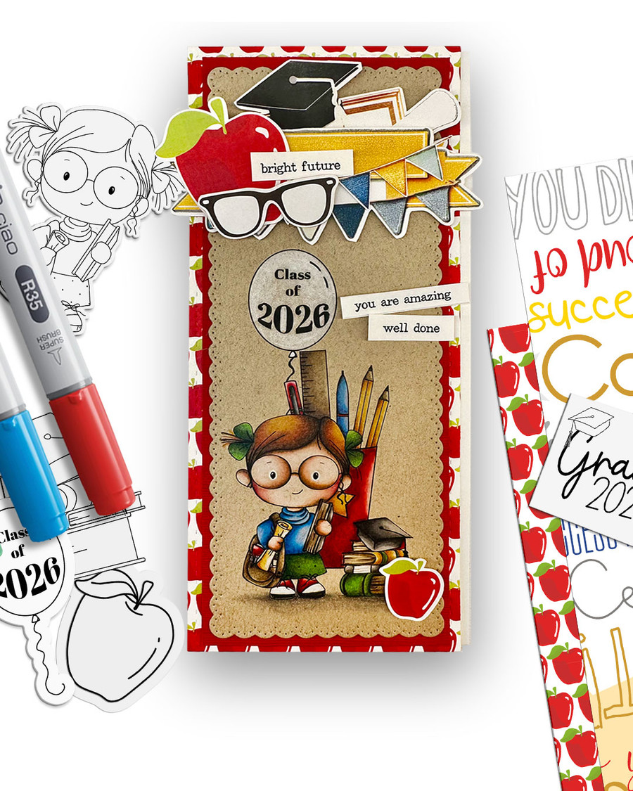 Graduation school student ephemera - Digital Stamp and Printable Clipart Pack for Card Making, Scrapbooking and Junk Journaling