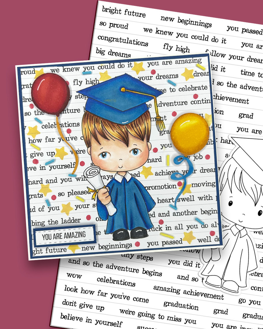 Graduation school student Sentiments Quotes - Digital Stamp and Printable Clipart Pack for Card Making, Scrapbooking and Junk Journaling.