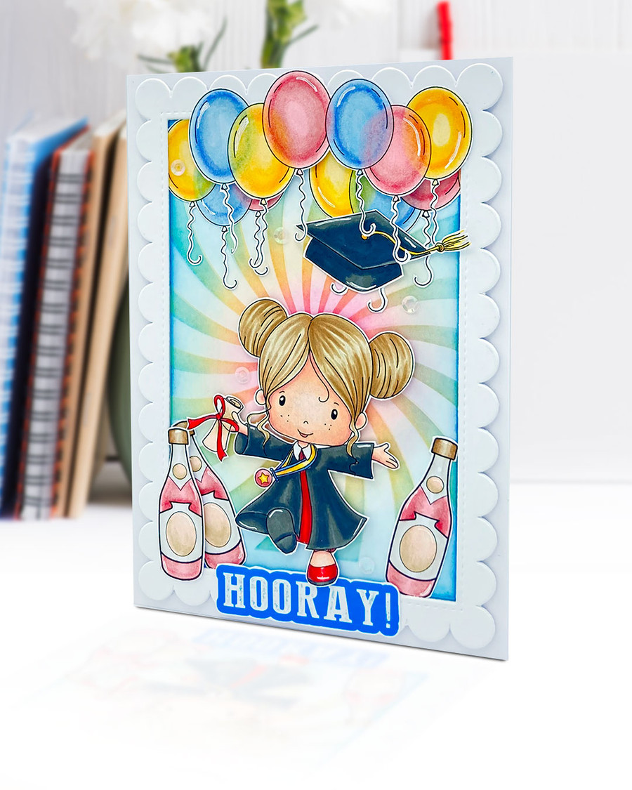 Cute Girl Grey gown 2 Graduation school student clipart for Card Making, Scrapbooking and Junk Journaling