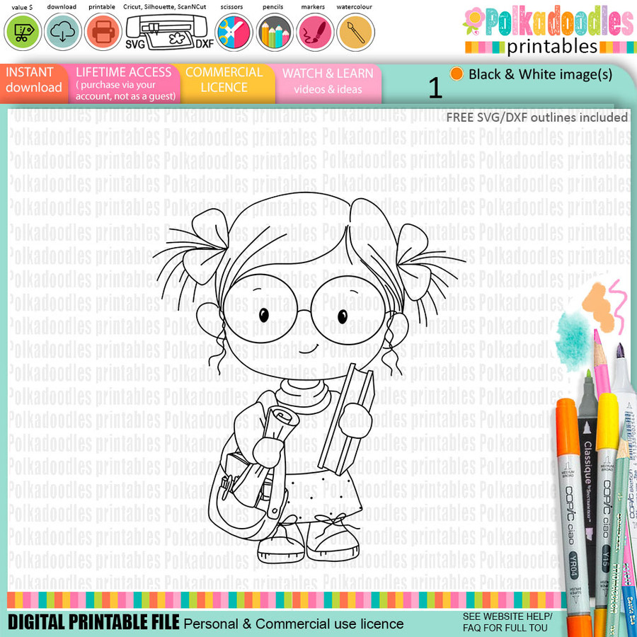 Graduation school student Big Kahuna bundle - Digital Stamps and Printable Clipart Pack for Card Making, Scrapbooking and Junk Journaling.