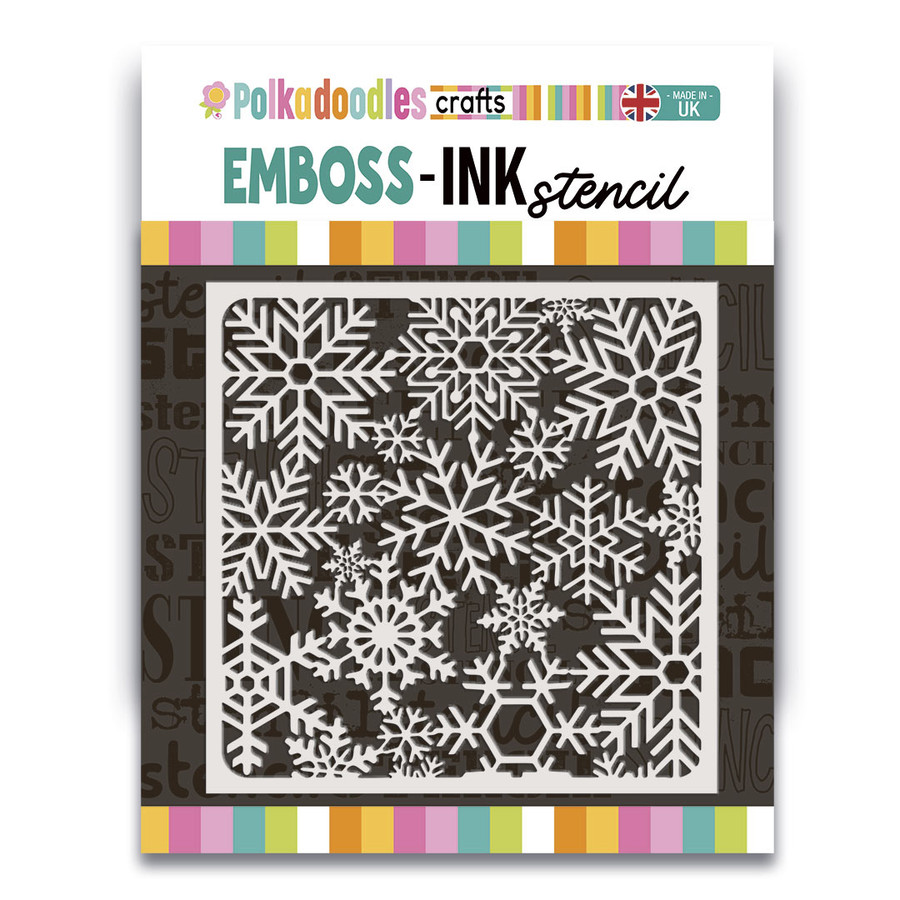 Super Snowflakes 8 x 8" Emboss-ink Stencil - card making, crafts, scrapbooking