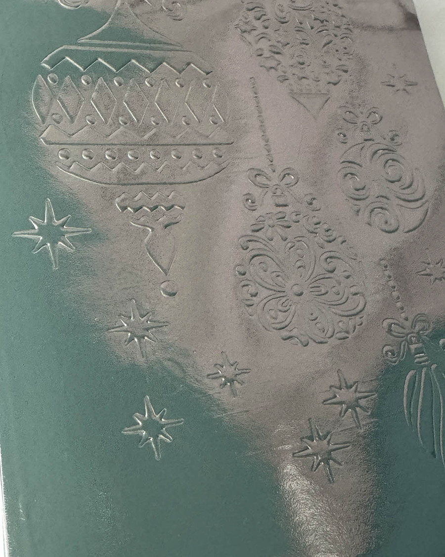 Beautiful Baubles A5/6 x 8" Emboss-ink Stencil - card making, crafts, scrapbooking.