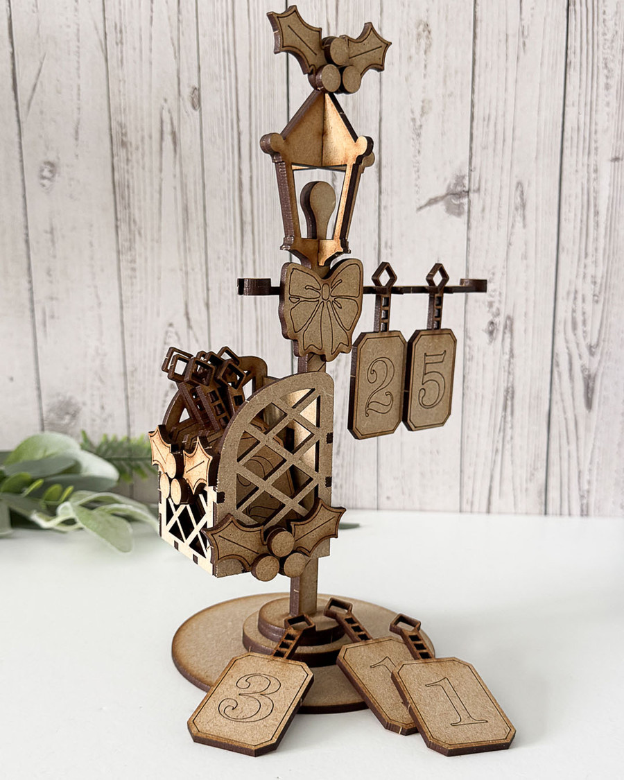 Advent Calendar Days of Christmas decoration -  Christmas Craft Wood blanks Set. Layered Tags/Ornaments/baubles  - MDF wood blanks, plaques and decorations for card making, crafts, scrapbooking