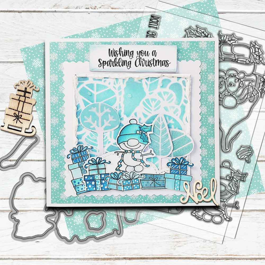 Gnome Tinsel Tangle clear stamps - buy one get one free - for card making, crafts, scrapbooking.