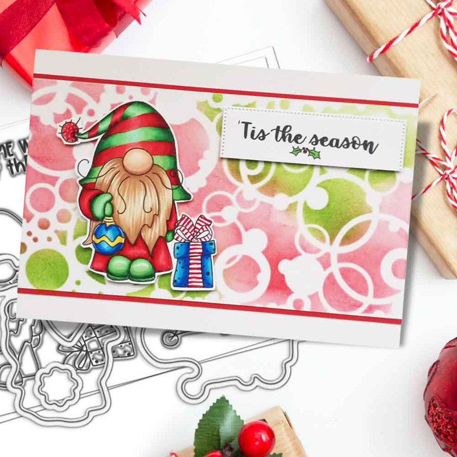 Gnome Tis the Season Christmas stamp bundle – 3 clear stamp sets for card making, crafts and scrapbooking.